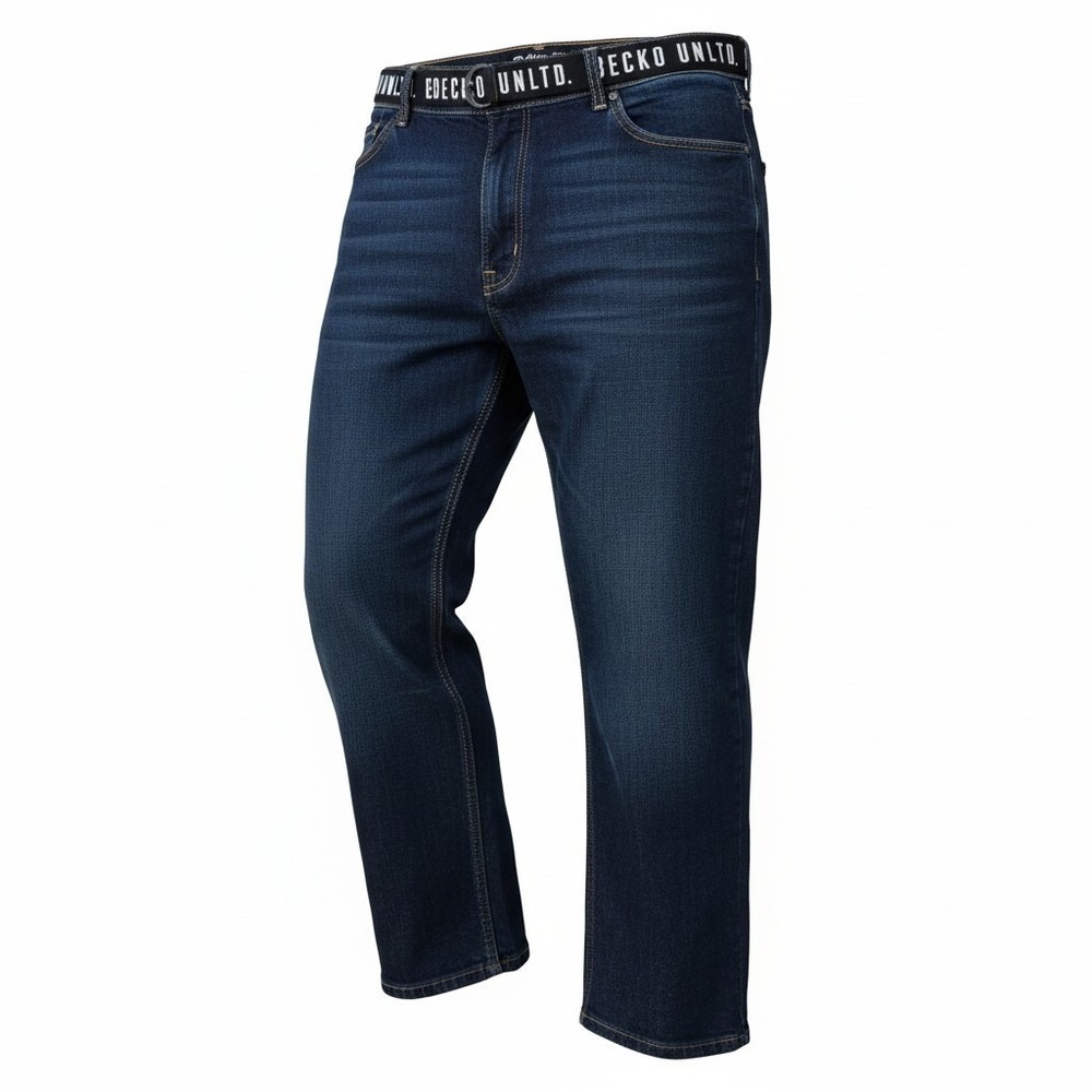 Ecko Unltd Mens Athletic Fit Dark Wash Blue Denim Straight Leg Jeans Size 48